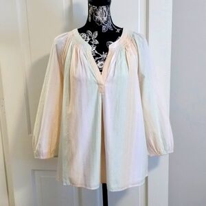 🆕️ 💗Crown & Ivy💗 - Multicolor Soft Stripe Icon Peasant L/S Top